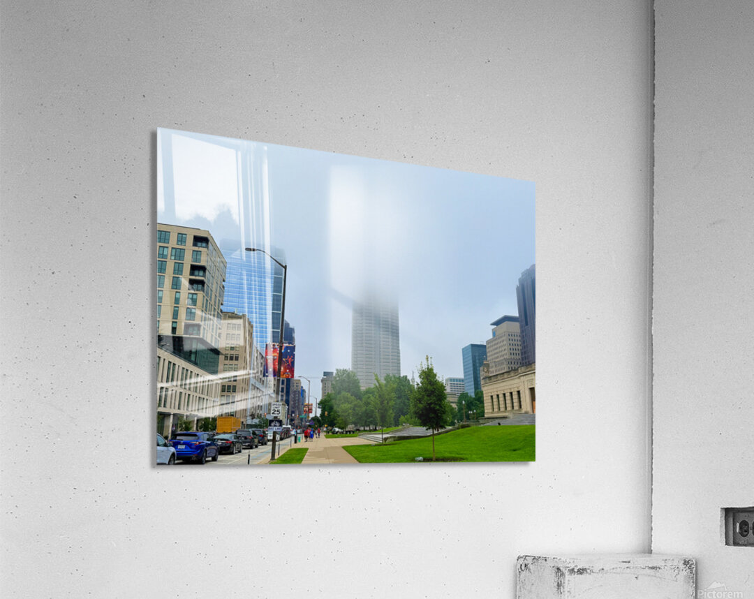 Fogbound Skyline Stroll Acrylic Print