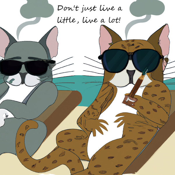 BadCatz Beach Bums 1C Print