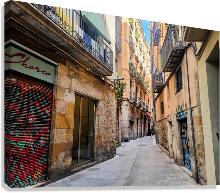 Streets of Barcelona: Where Stories Sneak Between Walls Canvas Print