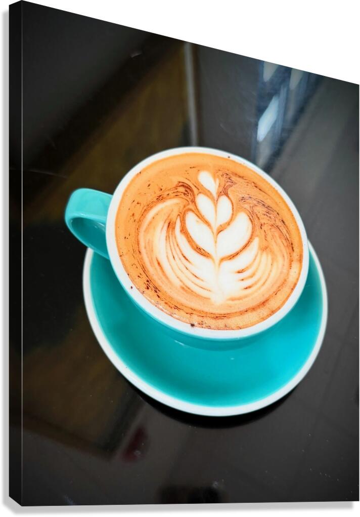 Latte Bloom April 2025 Art in a Cup Canvas Print