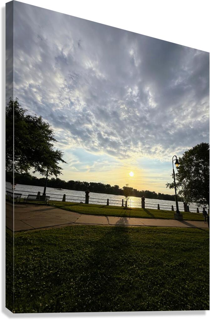 Twilight’s Breath Along the Waterfront Path Canvas Print