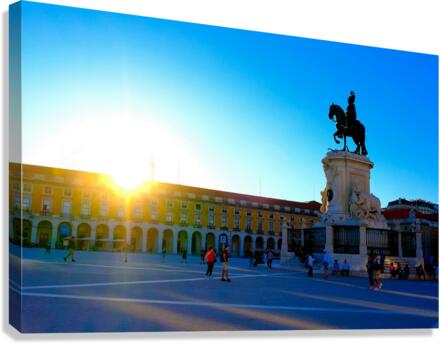 Charging into the Sunset at Riverfront Square Canvas Print