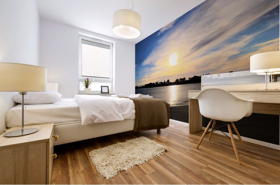 Soft Waves Carry the Day’s Goodbye Mural print