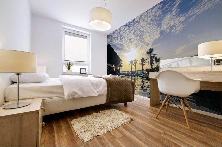 Paradise Reflected: A Sunset Dream Mural print