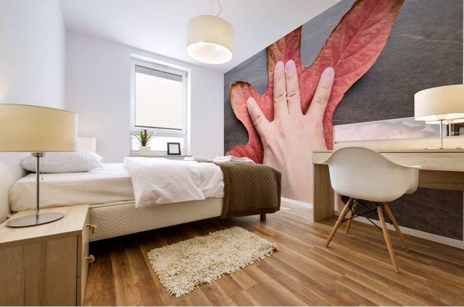 Holding Onto Fall: Nature’s High Five Mural print