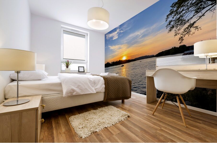 “When the River Dreams” Sunsets in La Crosse Panoramic 2 Mural print