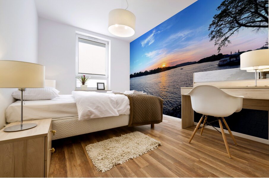 “When the River Dreams” Sunsets in La Crosse Panoramic 1 Mural print