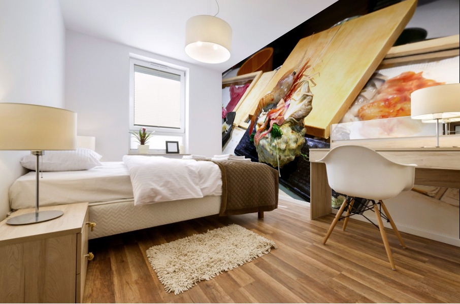 I Sea You Peeking Prawn Mural print