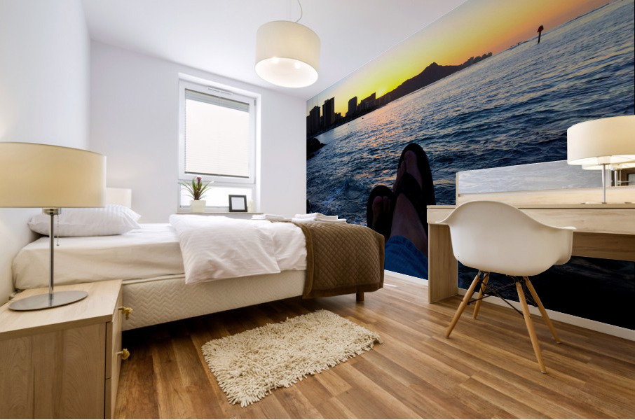 Sitting by the Dock of the Bay Sunrise 2 Mural print