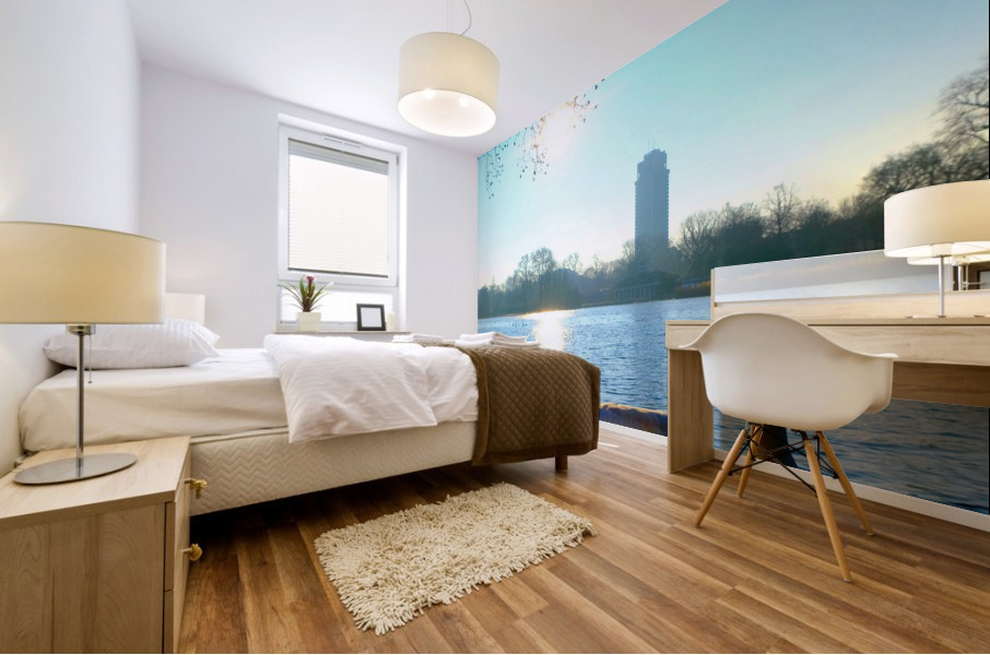 Swan Yoga Morning Stretch Mural print