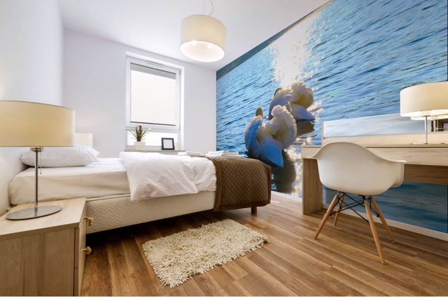 Behind Wings of Love 2B Mural print