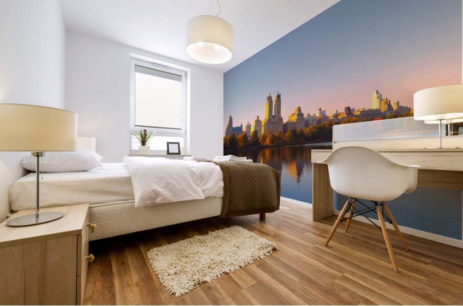 Autumn Skyline Firelight Mural print