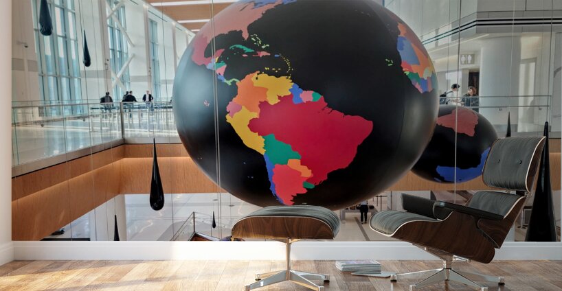 Hemispheres in Flight at  La Guardia Airport Wall Murals