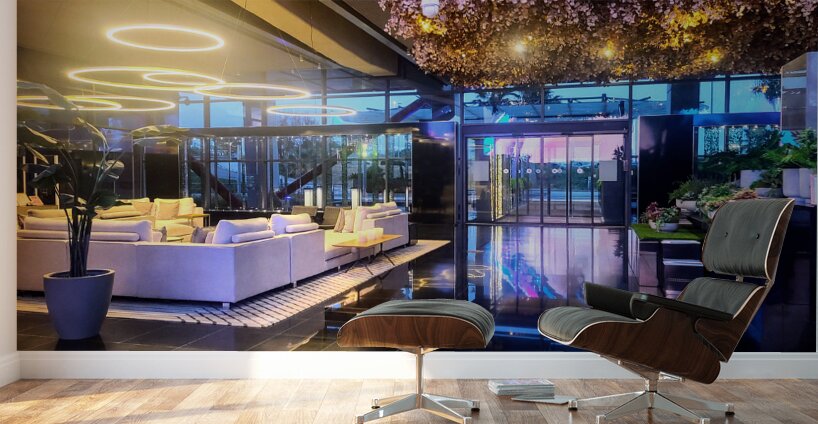 Neon Eden: Sanctuary of Modern Elegance Wall Murals