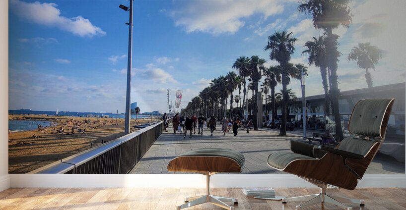 Barcelona Beach: Steps Toward Solace Wall Murals