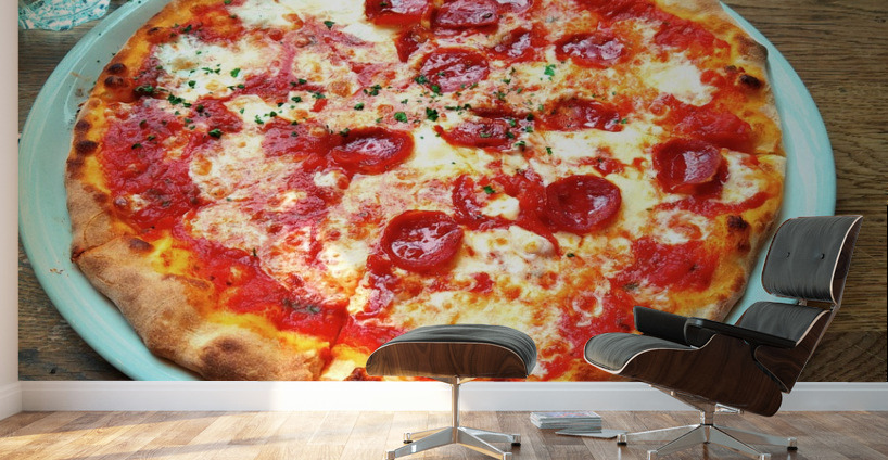 Pepperoni Pizza Pie Portrait Wall Murals