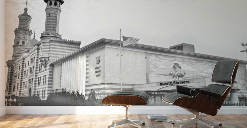 Murat Shriners Centre in Grayscale Wall Murals