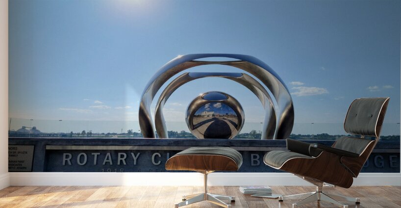 Rotary Club Centennial Sculpture Metallic Eyeball to Heaven Wall Murals