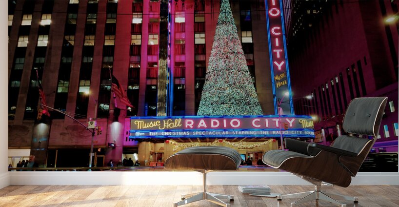 NYC Reflections of Radio City Music Hall  Wall Murals