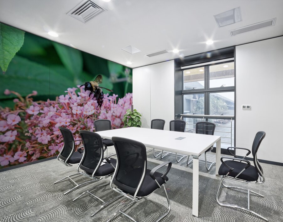 Just Bee Still In Fields of Pink Wall Printing