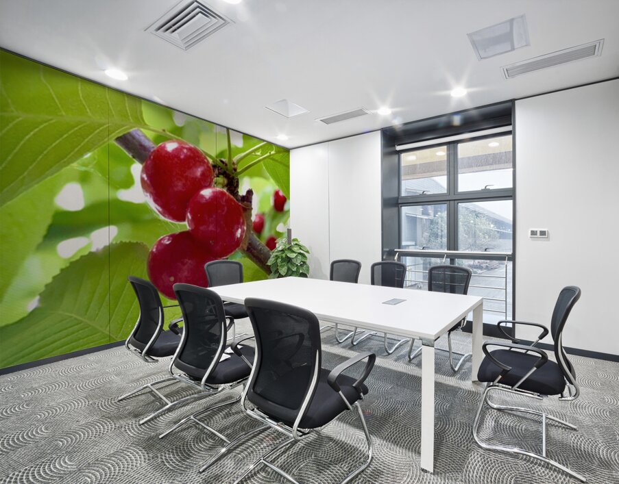 Ripened Silence: Cherries in the Suns Embrace Wall Printing