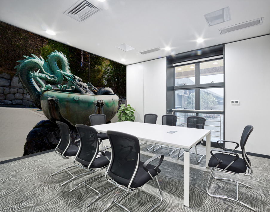 Dragon Bowl Sculpture Water Fountain Wall Printing