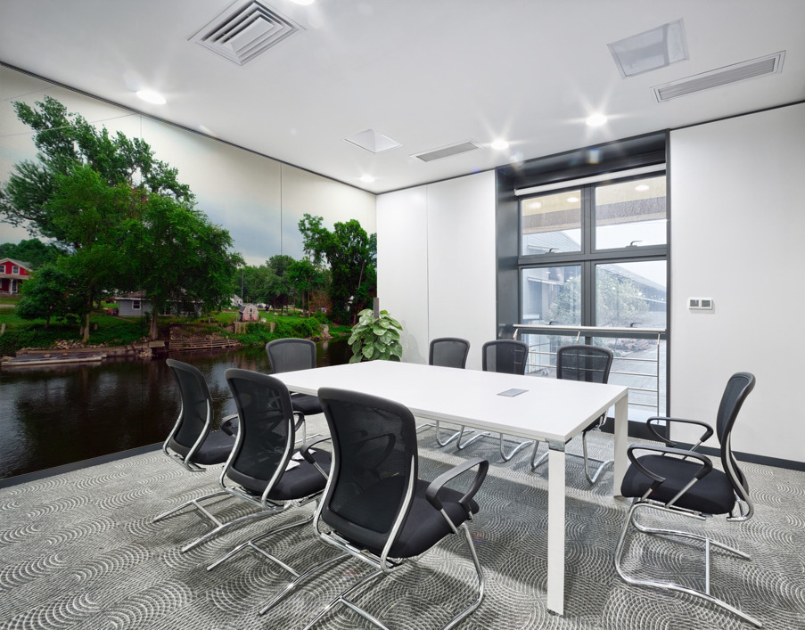 Country Home on Lake Wall Printing