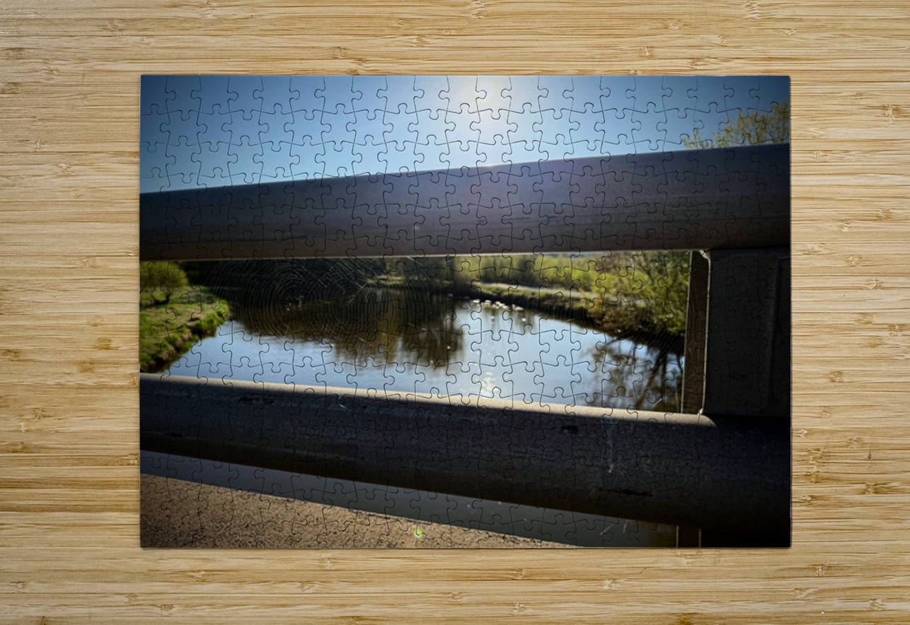 Spider Web on Bridge at Sunrise – Nature Framed in Stillness 1 Click4Pix Puzzle printing