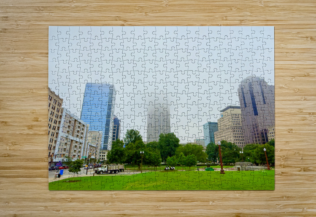 Foggy Skyline with Park Click4Pix Puzzle printing