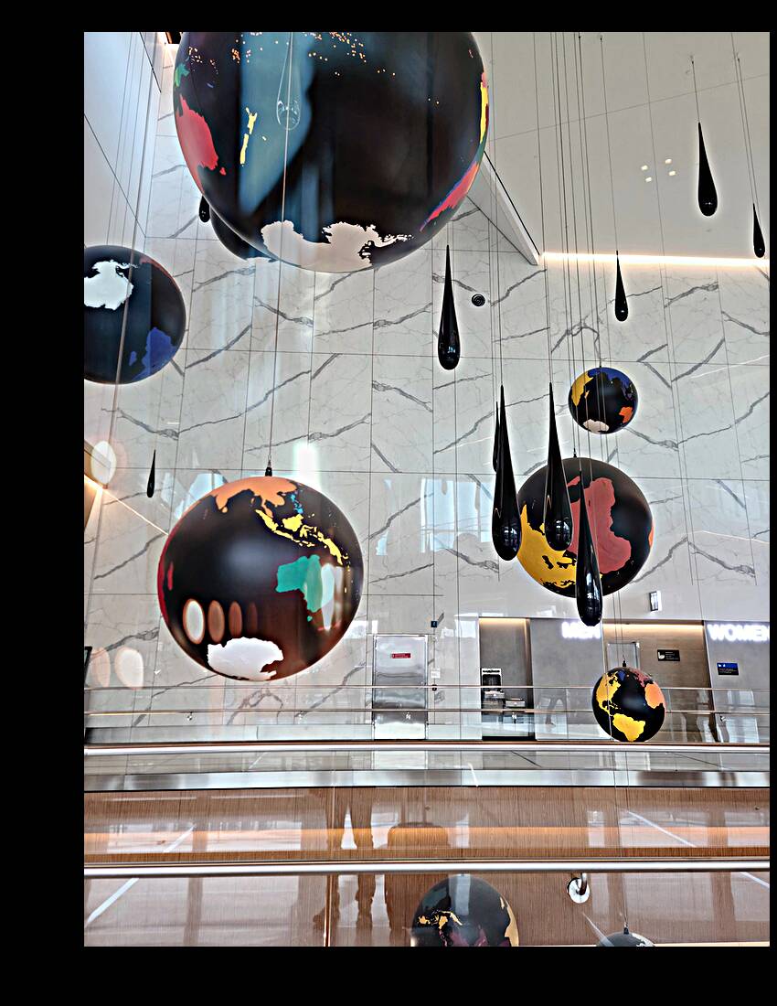 Hanging Worlds - LaGuardia Installation Reproduction